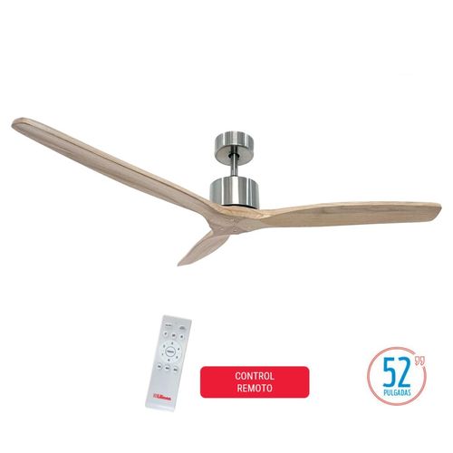 Ventilador De Techo Con Aspas De Madera Maciza 52"