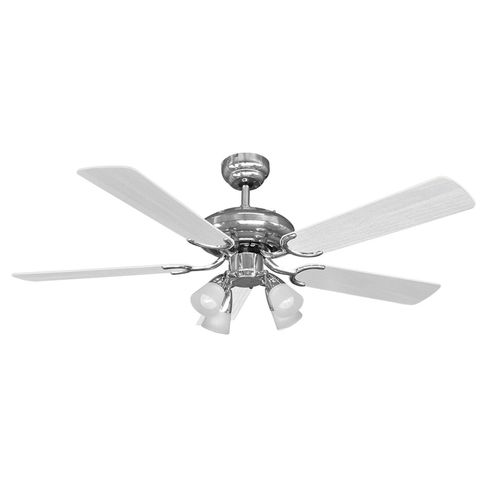 Ventilador de Techo con Lúz 48" Plata/Negro