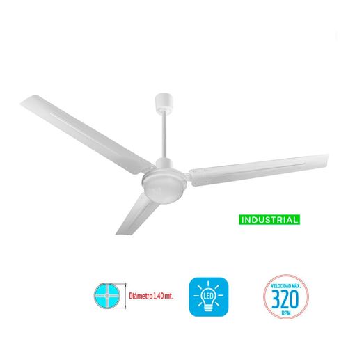 Ventilador de Techo Industrial con Lúz 56"