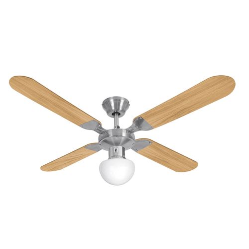 Ventilador de Techo con Lúz 48" Madera Clara/ Madera Tradicional