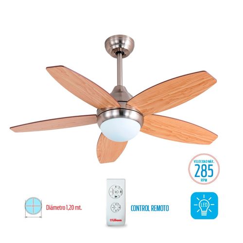 Ventilador de Techo con Lúz 48" Wengue/Haya